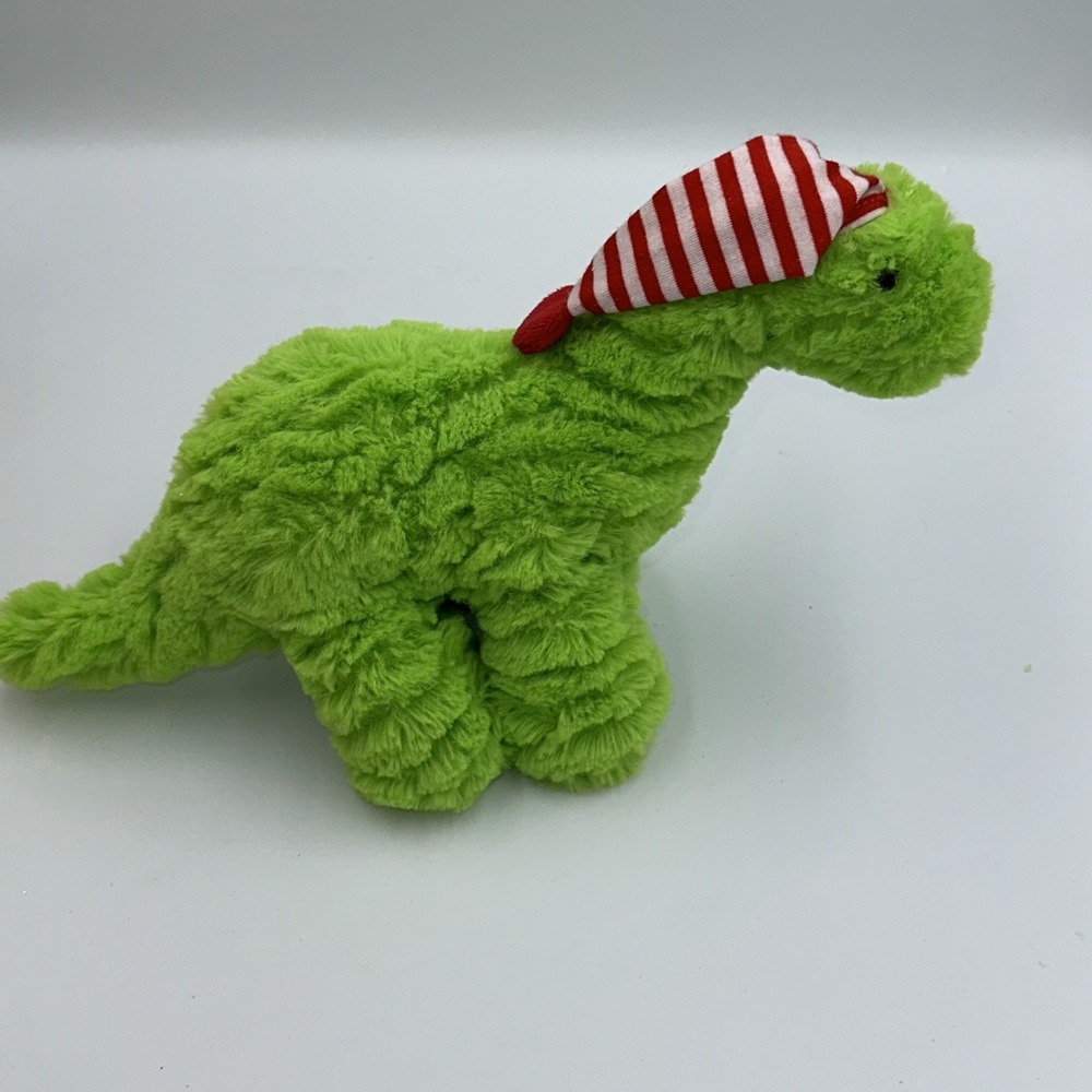 Manhattan Toy Little Jurassics Nibble T-Rex Dinosaur Dino Plush 2016 Santa Green